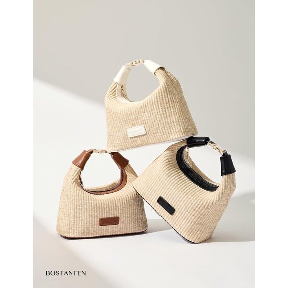 Elegant Brown Straw Crossbody Bag: Lightweight Raffia Purse for Day & Night - Picture 6 of 6